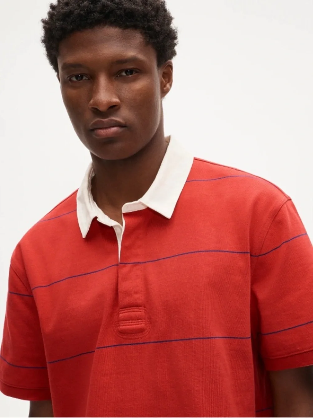 J crew Short-sleeve rugby shirt in stripe